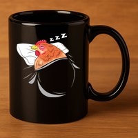 Chicken Sleeping Pajamas Nap PJs Outfit Farmer Gift Chicken 11oz C Handle Ceramic Mug