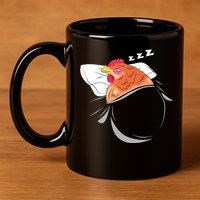 Chicken Sleeping Pajamas Nap PJs Outfit Farmer Gift Chicken 11oz C Handle Ceramic Mug