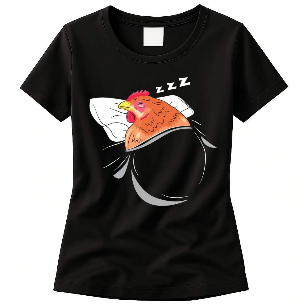 Chicken Sleeping Pajamas Nap PJs Outfit Farmer Gift Chicken Womens T-Shirt