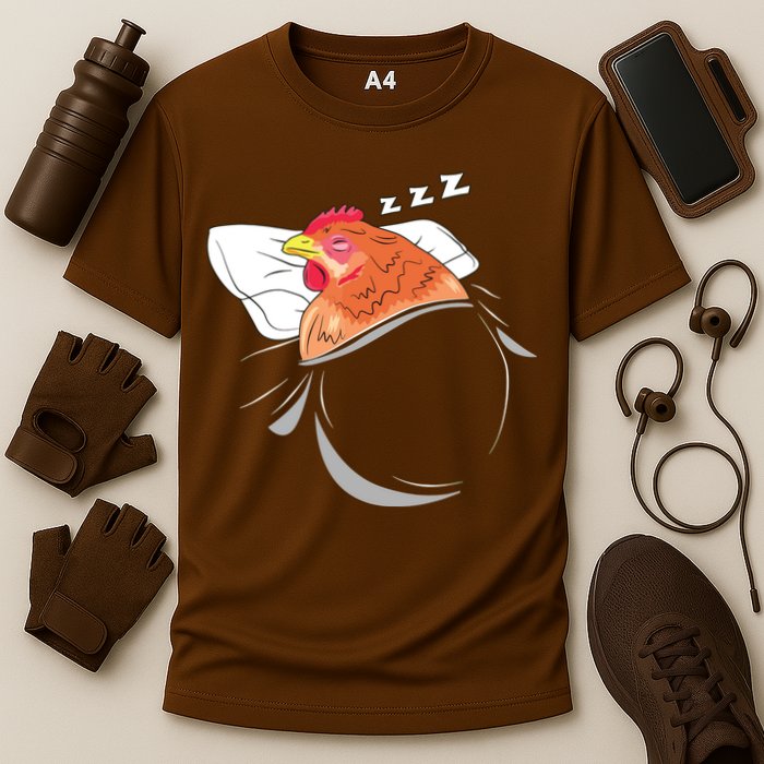 Chicken Sleeping Pajamas Nap PJs Outfit Farmer Gift Chicken Cooling Performance Crew T-Shirt