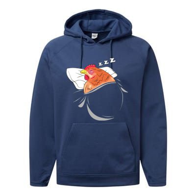 Chicken Sleeping Pajamas Nap PJs Outfit Farmer Gift Chicken Performance Fleece Hoodie