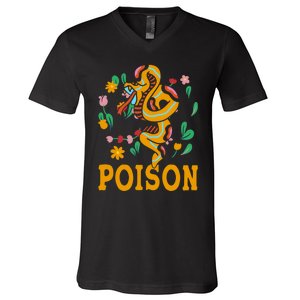 Cobra Snake Poisonous Serpents Lover Snake Handler V-Neck T-Shirt