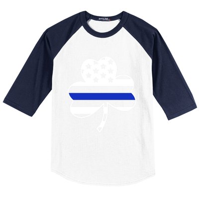 Cop St Patrick's Day American Usa Flag Irish Police Gift Baseball Sleeve Shirt