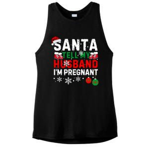 Christmas Santa Pregnancy Announcet Xmas Pregnant Gift Ladies PosiCharge Tri-Blend Wicking Tank