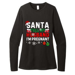 Christmas Santa Pregnancy Announcet Xmas Pregnant Gift Womens CVC Long Sleeve Shirt