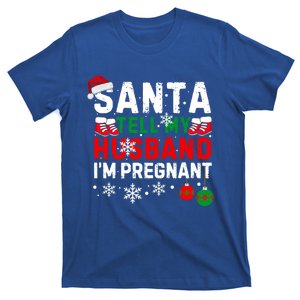 Christmas Santa Pregnancy Announcet Xmas Pregnant Gift T-Shirt