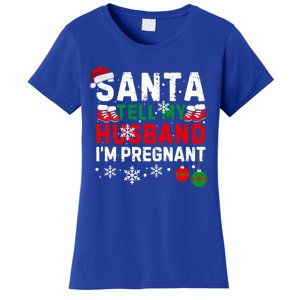 Christmas Santa Pregnancy Announcet Xmas Pregnant Gift Women's T-Shirt