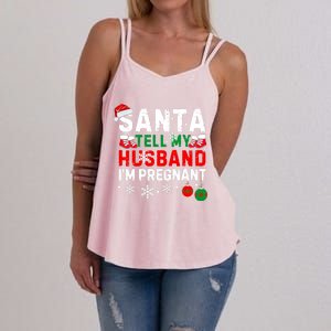 Christmas Santa Pregnancy Announcet Xmas Pregnant Gift Women's Strappy Tank