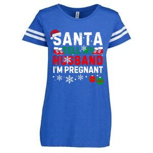 Christmas Santa Pregnancy Announcet Xmas Pregnant Gift Enza Ladies Jersey Football T-Shirt