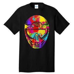 Color Splash Paintball Mask Paintballer Paintballing Tall T-Shirt