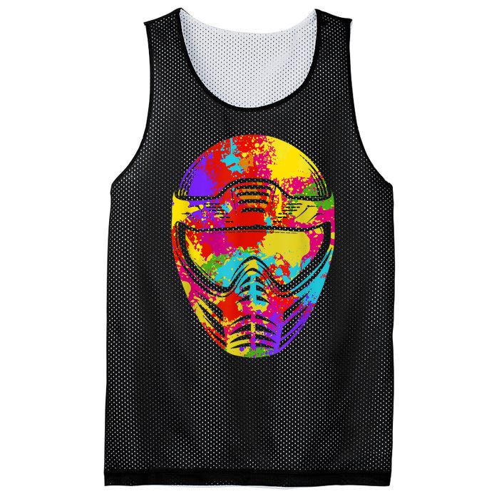 Color Splash Paintball Mask Paintballer Paintballing Mesh Reversible Basketball Jersey Tank