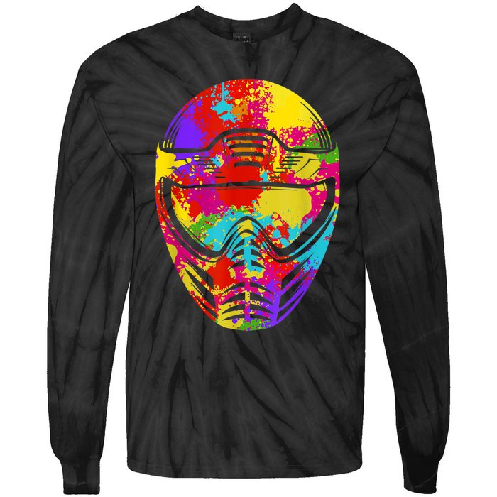 Color Splash Paintball Mask Paintballer Paintballing Tie-Dye Long Sleeve Shirt