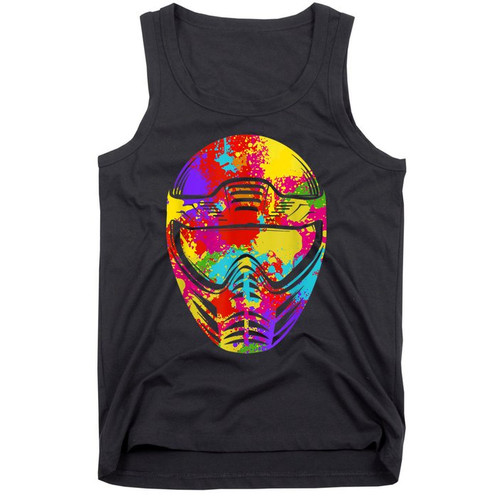 Color Splash Paintball Mask Paintballer Paintballing Tank Top