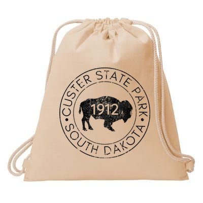 Custer State Park South Dakota Buffalo Hiking Travel Drawstring Bag