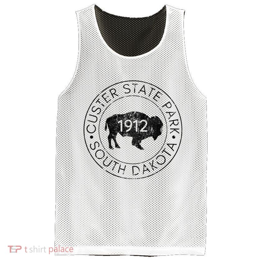 Custer State Park South Dakota Buffalo Hiking Travel Mesh Reversible Basketball Jersey Tank