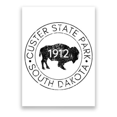 Custer State Park South Dakota Buffalo Hiking Travel Poster
