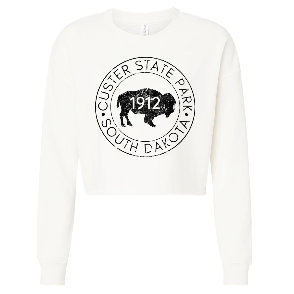 Custer State Park South Dakota Buffalo Hiking Travel Cropped Pullover Crew