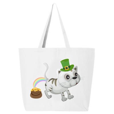 Cat St Patrick's Day Cat Lovers Leprechaun Lucky Irish Green Gift 25L Jumbo Tote