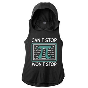 Can't Stop Pi Won't Stop Math Pi Day Gift Ladies PosiCharge Tri-Blend Wicking Draft Hoodie Tank