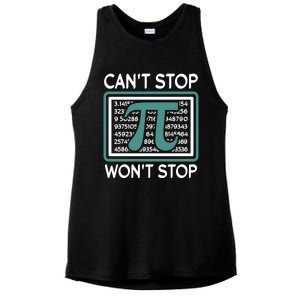 Can't Stop Pi Won't Stop Math Pi Day Gift Ladies PosiCharge Tri-Blend Wicking Tank