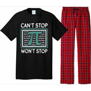 Can't Stop Pi Won't Stop Math Pi Day Gift Pajama Set