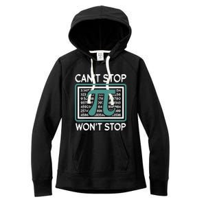 Can't Stop Pi Won't Stop Math Pi Day Gift Women's Fleece Hoodie