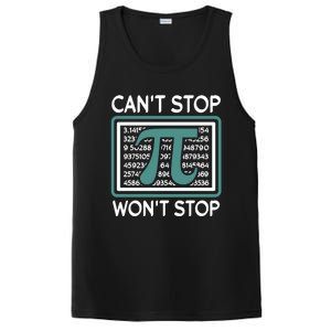 Can't Stop Pi Won't Stop Math Pi Day Gift PosiCharge Competitor Tank