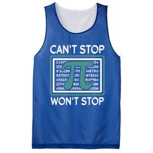 Can't Stop Pi Won't Stop Math Pi Day Gift Mesh Reversible Basketball Jersey Tank