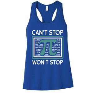 Can't Stop Pi Won't Stop Math Pi Day Gift Women's Racerback Tank