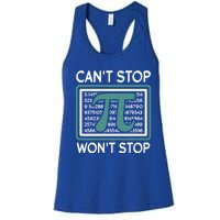 Can't Stop Pi Won't Stop Math Pi Day Gift Women's Racerback Tank