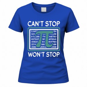 Can't Stop Pi Won't Stop Math Pi Day Gift Women's T-Shirt