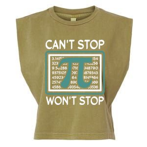 Can't Stop Pi Won't Stop Math Pi Day Gift Garment-Dyed Women's Muscle Tee