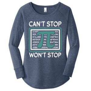 Can't Stop Pi Won't Stop Math Pi Day Gift Women's Perfect Tri Tunic Long Sleeve Shirt