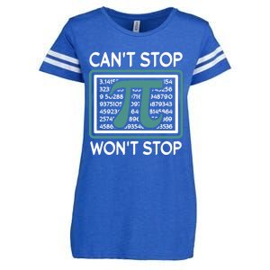 Can't Stop Pi Won't Stop Math Pi Day Gift Enza Ladies Jersey Football T-Shirt