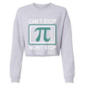 Can't Stop Pi Won't Stop Math Pi Day Gift Cropped Pullover Crew