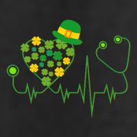 Cute St Patricks Day Lucky Shamrock Clover Stethoscope 7 Panel Mesh Trucker Snapback Hat