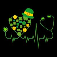 Cute St Patricks Day Lucky Shamrock Clover Stethoscope Impact Tech Backpack