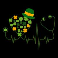 Cute St Patricks Day Lucky Shamrock Clover Stethoscope 16oz Travel Tumbler