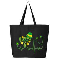 Cute St Patricks Day Lucky Shamrock Clover Stethoscope 25L Jumbo Tote