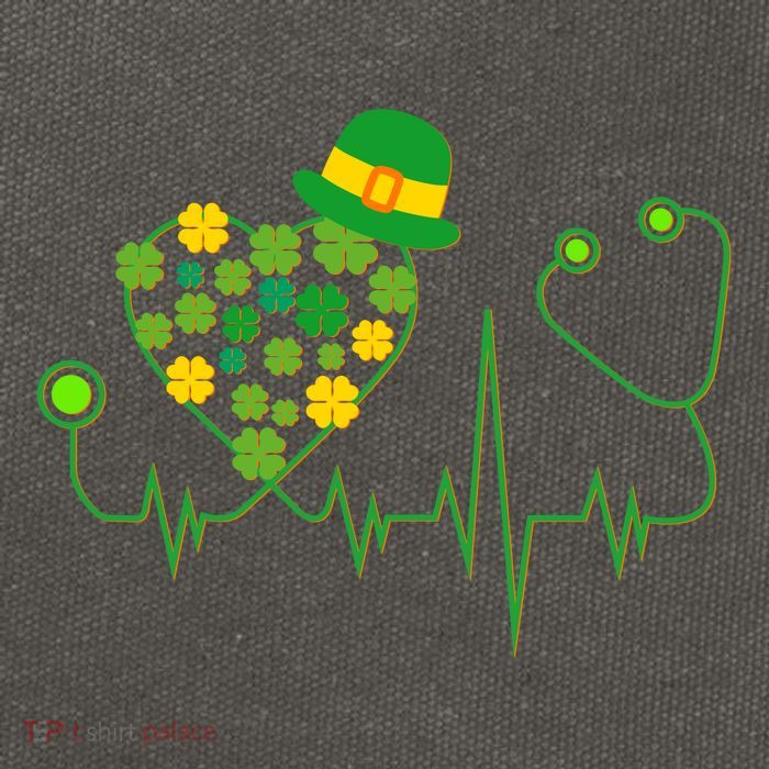 Cute St Patricks Day Lucky Shamrock Clover Stethoscope Cotton Canvas Backpack