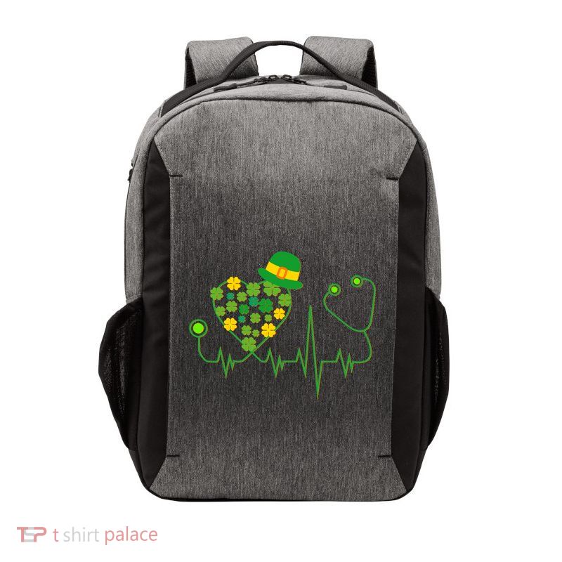 Cute St Patricks Day Lucky Shamrock Clover Stethoscope Vector Backpack