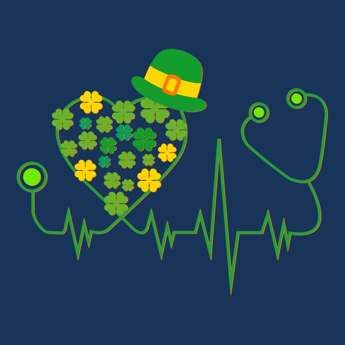 Cute St Patricks Day Lucky Shamrock Clover Stethoscope Infant Baby Jersey Bodysuit