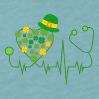 Cute St Patricks Day Lucky Shamrock Clover Stethoscope Sueded Cloud Jersey T-Shirt