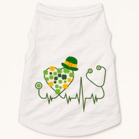 Cute St Patricks Day Lucky Shamrock Clover Stethoscope Doggie Tank