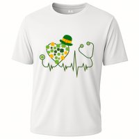 Cute St Patricks Day Lucky Shamrock Clover Stethoscope Performance Shirt