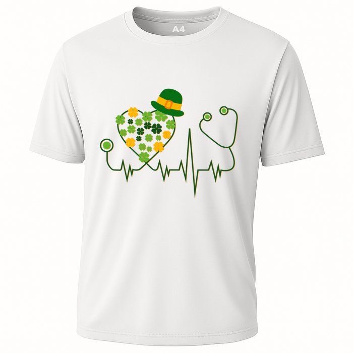 Cute St Patricks Day Lucky Shamrock Clover Stethoscope Performance Shirt