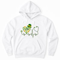 Cute St Patricks Day Lucky Shamrock Clover Stethoscope Hoodie