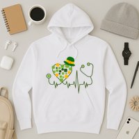 Cute St Patricks Day Lucky Shamrock Clover Stethoscope Hoodie