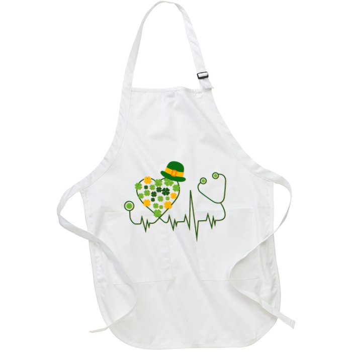 Cute St Patricks Day Lucky Shamrock Clover Stethoscope Apron