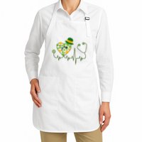 Cute St Patricks Day Lucky Shamrock Clover Stethoscope Apron